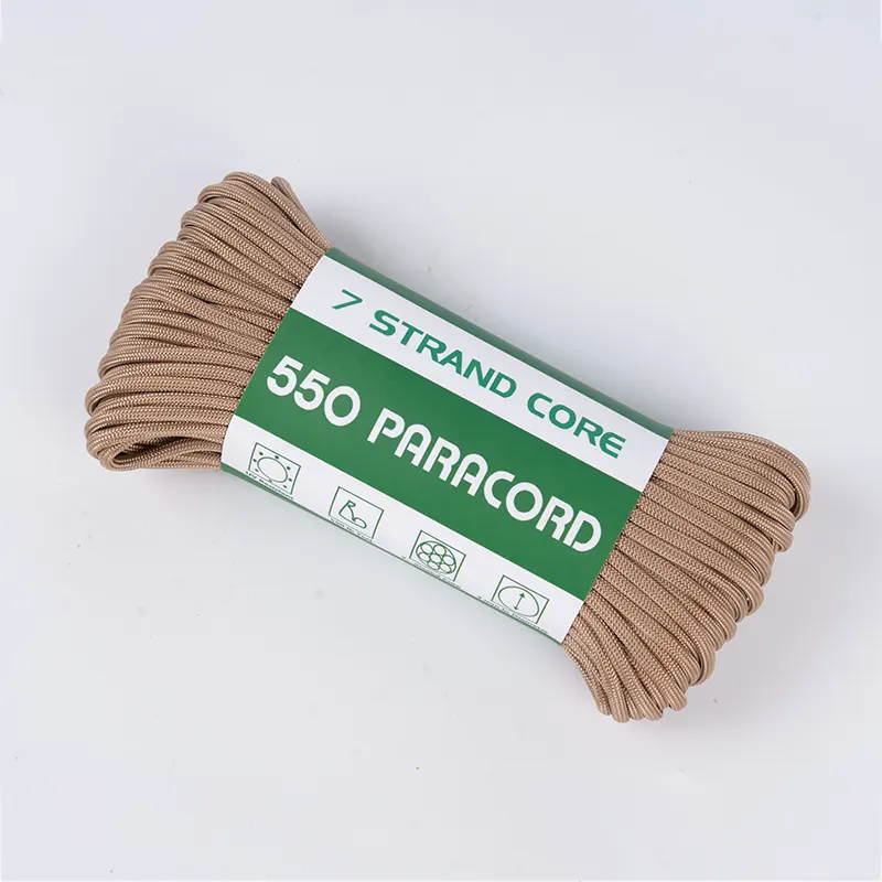7 Strand Core 4mm Solid Lysebrun 550 Polyester Paracord
