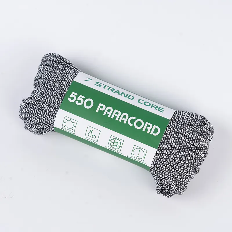 7 tråd kjerne 4 mm hvit diamant 550 polyester paracord